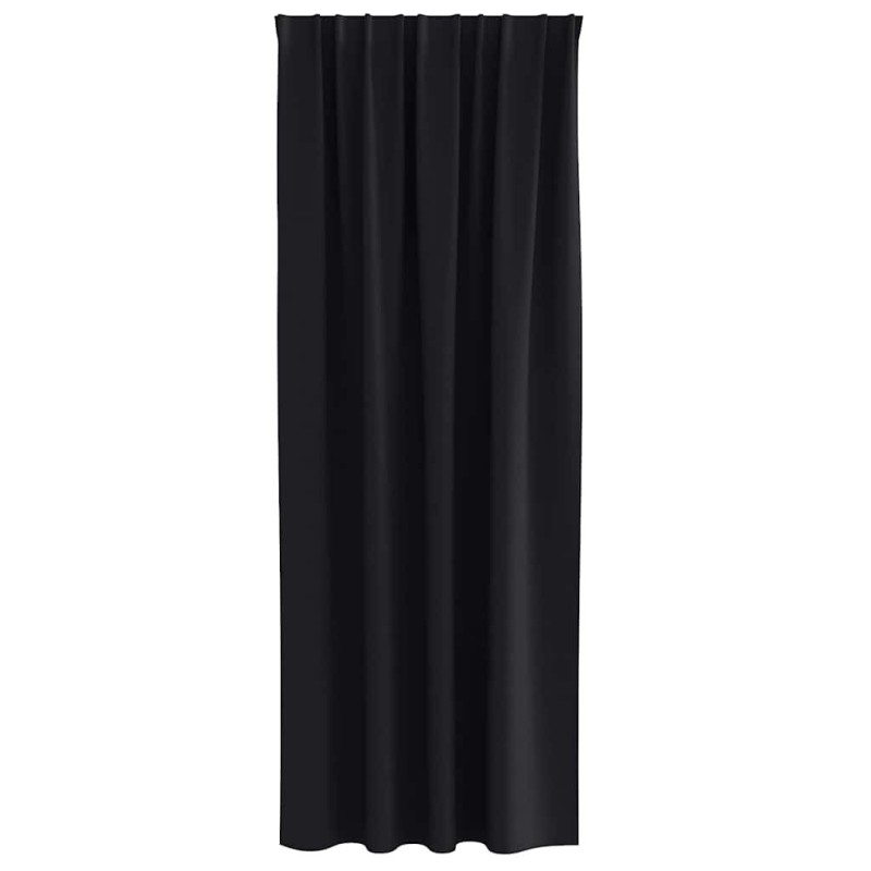 Rideaux avec des rideaux 2 pcs Noir 260 x 140 cm Polyester 