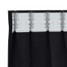 Rideaux avec des rideaux 2 pcs Noir 260 x 140 cm Polyester 