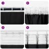 Rideaux avec des rideaux 2 pcs Noir 260 x 140 cm Polyester 