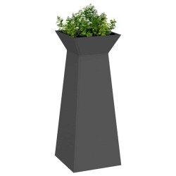 Porte-plante colonne avec bol noir, dimensions 40x40x100 cm, en acier. 
