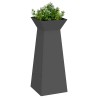 Porte-plante colonne avec bol noir, dimensions 40x40x100 cm, en acier. 