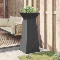 Porte-plante colonne avec bol noir, dimensions 40x40x100 cm, en acier. 