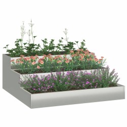 Jardinière à 3 niveaux 90x90x35 cm Acier galvanisé 
