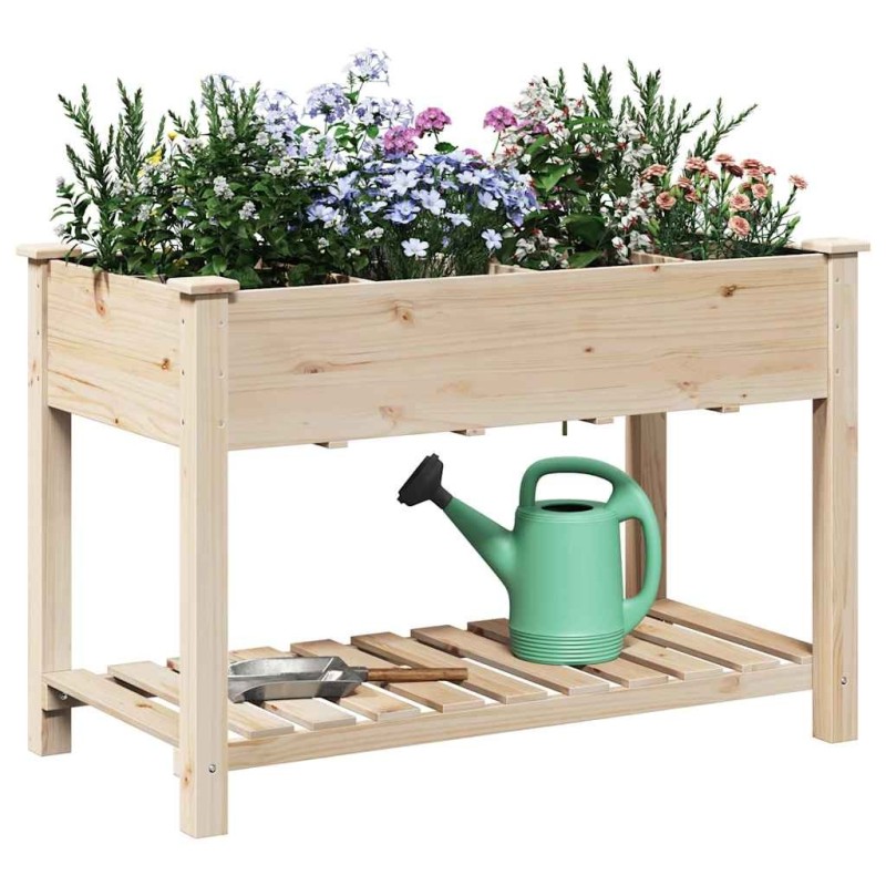 Jardinier avec grilles 115x59x76 cm en bois massif de sapin 