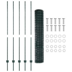 Clôture Euro avec supports verts 1,5x10 m en acier 