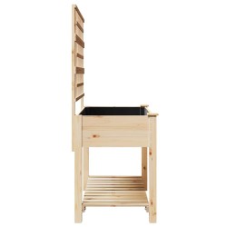 Jardinière avec treillis et étagère 115x59x152 cm en bois massif de sapin 