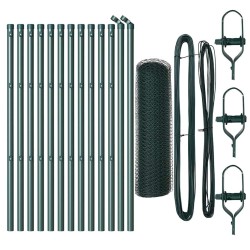 Ensemble de Clôture Set de 2 Vert Forêt Acier Recouvert de Poudre 