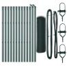Ensemble de Clôture Set de 2 Vert Forêt Acier Recouvert de Poudre 