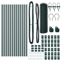 Ensemble de Clôture Set de 2 Vert Forêt Acier Recouvert de Poudre 