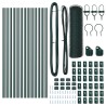 Ensemble de Clôture Set de 2 Vert Forêt Acier Recouvert de Poudre 