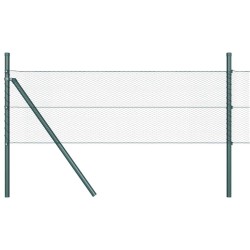Ensemble de Clôture Set de 2 Vert Forêt Acier Recouvert de Poudre 