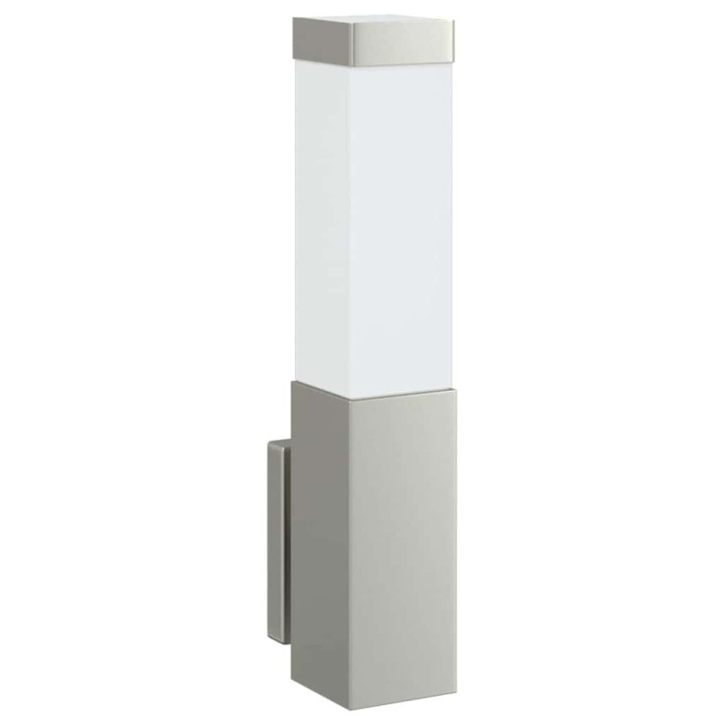 Appliques murales extérieures 2 pcs argent en acier inoxydable IP44 
