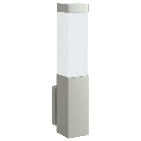 Appliques murales extérieures 2 pcs argent en acier inoxydable IP44 