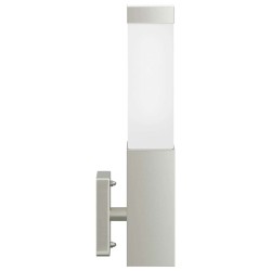 Appliques murales extérieures 2 pcs argent en acier inoxydable IP44 