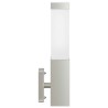 Appliques murales extérieures 2 pcs argent en acier inoxydable IP44 