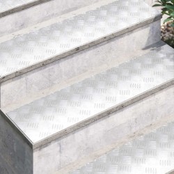 Plaques en aluminium à motif en damier 4 pcs Antidérapantes 100x25 cm 