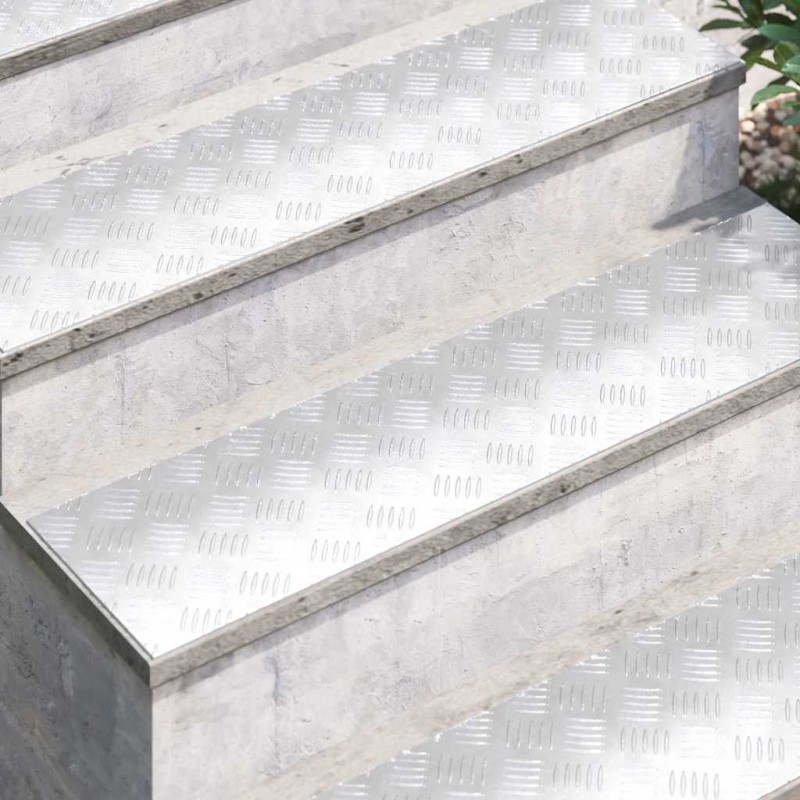 Plaques en aluminium à motif en damier 4 pcs Antidérapantes 100x25 cm 