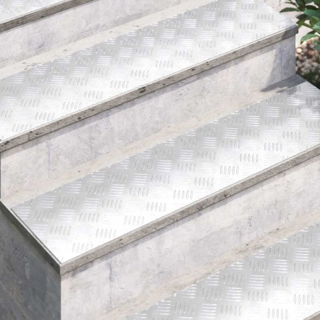 Plaques en aluminium à motif en damier 4 pcs Antidérapantes 100x25 cm 