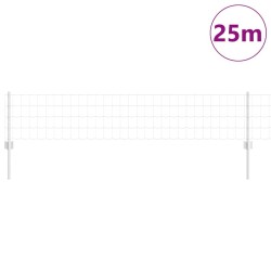 Clôture Euro avec 11 poteaux U Argent 0,4x25 m Acier 