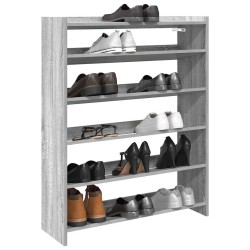 Étagère à chaussures sonoma gris 80x25x100 cm bois d'ingénierie 