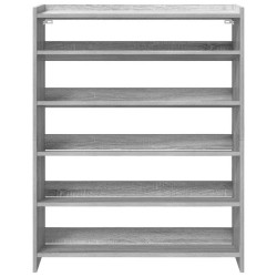 Étagère à chaussures sonoma gris 80x25x100 cm bois d'ingénierie 