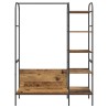 Porte-vêtements avec étagères Vieux bois 120x44x160 cm Bois d'ingénierie 