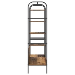 Porte-vêtements avec étagères Vieux bois 120x44x160 cm Bois d'ingénierie 