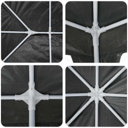 Tente de fête anthracite 4x4 m PE 