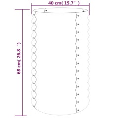Jardinière de jardin Acier enduit de poudre 40x40x68 cm Argenté 
