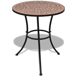 Table de bistro Terre cuite 60 cm Mosaïque 