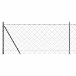 Jeu de Poteaux de Clôture Argent 10 x 0.8 m Acier galvanisé 