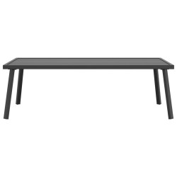 Table basse de jardin anthracite 110x55x35 cm acier 