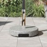 Base de parasol ronde sur roulettes en granit gris de 29 kg avec poignée. 