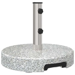 Base de parasol ronde sur roulettes en granit gris de 29 kg avec poignée. 