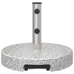 Base de parasol ronde sur roulettes en granit gris de 29 kg avec poignée. 
