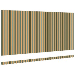 Tissu de Remplacement pour Auvent pour Cadre de 6x3.5 m Vert et Jaune 