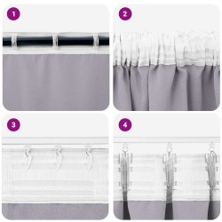 Rideaux 2 pcs Gris métallique 260 x 140 cm Polyester 