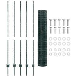 Set de clôture de jardin Ensemble de 2 Vert Acier traité 