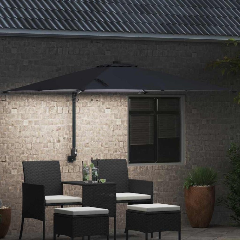 Parasol de jardin Anthracite 248.5 x 247.5 x 160 cm tissu 