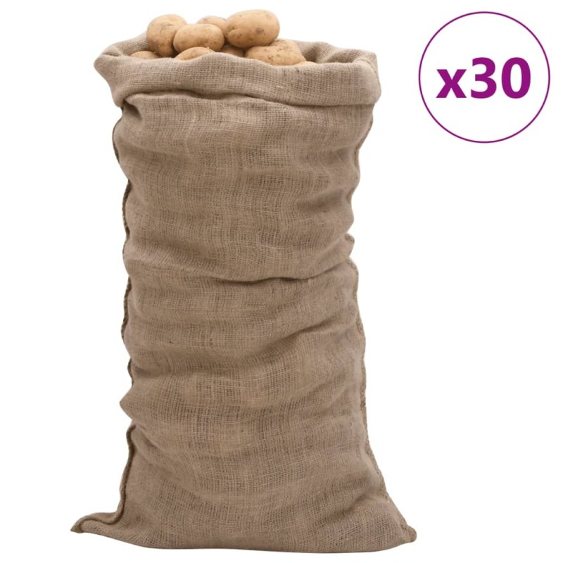 Sacs en jute 30 pcs 65x135 cm 100 % jute 220 g/m² 