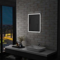 Miroir mural à LED pour salle de bains 50x60 cm 