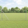 Clôture en Chaîne avec Panneaux Argent 1 x 10 m Acier 