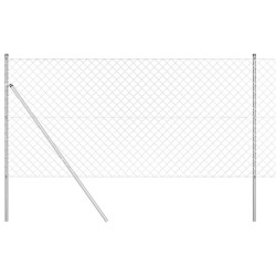 Clôture en Chaîne avec Panneaux Argent 1 x 10 m Acier 