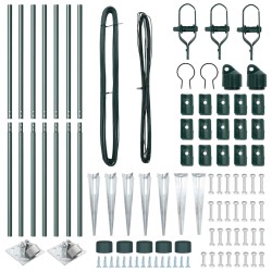 Ensemble de poteaux de clôture 7 pcs Vert Ø32mm 160 cm Métal 