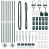 Ensemble de poteaux de clôture 7 pcs Vert Ø32mm 160 cm Métal 