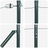 Ensemble de poteaux de clôture 7 pcs Vert Ø32mm 160 cm Métal 