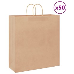 Sacs en papier 50 pcs avec poignées marron 45x17x48 cm 