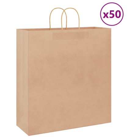 Sacs en papier 50 pcs avec poignées marron 45x17x48 cm 