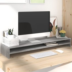 Support de moniteur Sonoma gris 100x24x13 cm Bois d'ingénierie 