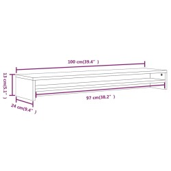 Support de moniteur Sonoma gris 100x24x13 cm Bois d'ingénierie 